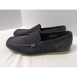 ROCKPORT TRU TECH shoes EASY CARE LEATHER MENS Size 10 LOAFER CASUAL Dark Gray